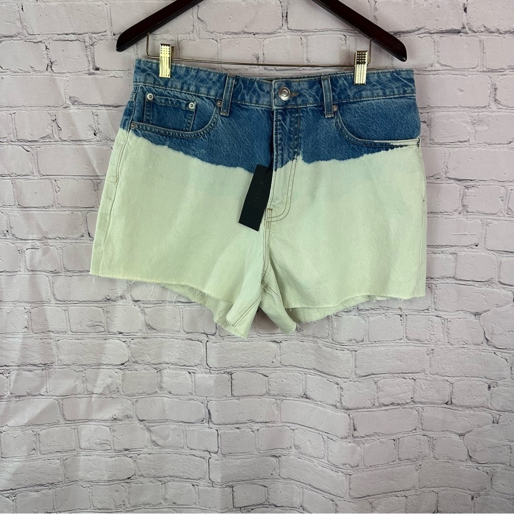 NWT gianni bini sho jean Two-Tone Denim Shorts dannijo 100% cotton